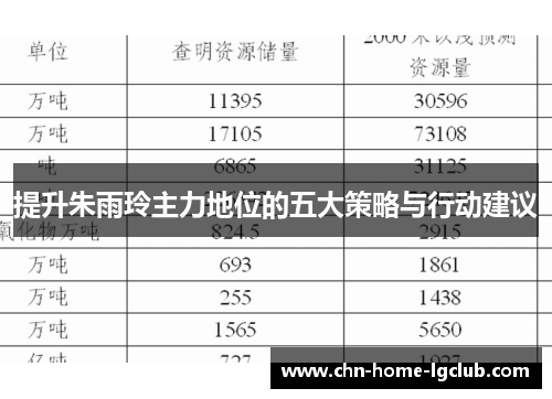 提升朱雨玲主力地位的五大策略与行动建议